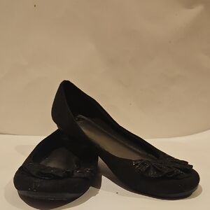 Fergalicious Black Women's Flats with Bow Detail